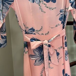 Shein modest, pink floral maxi dress.
